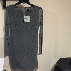 Charlotte Russe grey studded dress